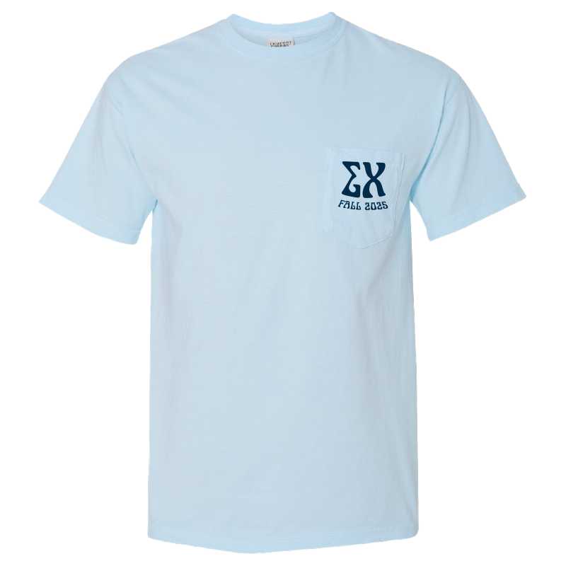 Sigma Chi Fall Recruitment Pocket Tee - Chambray