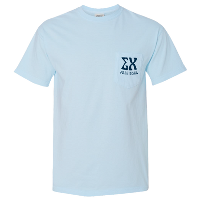 Sigma Chi Fall Recruitment Pocket Tee - Chambray