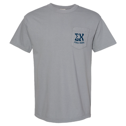 Sigma Chi Fall Recruitment Pocket Tee - Granite