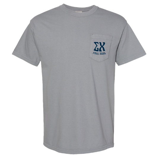 Sigma Chi Fall Recruitment Pocket Tee - Granite