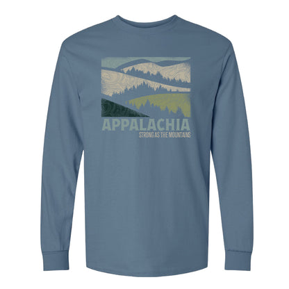 Adult Appalachian Strong Tee - Long Sleeve - Indigo Blue